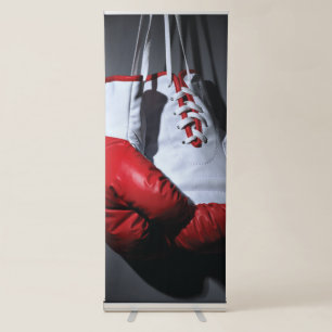 Boxing gloves retractable banner