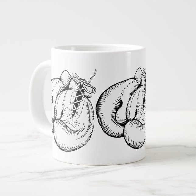 BOXING GLOVES SPORTY DESIGN GIANT COFFEE MUG (Front Left)