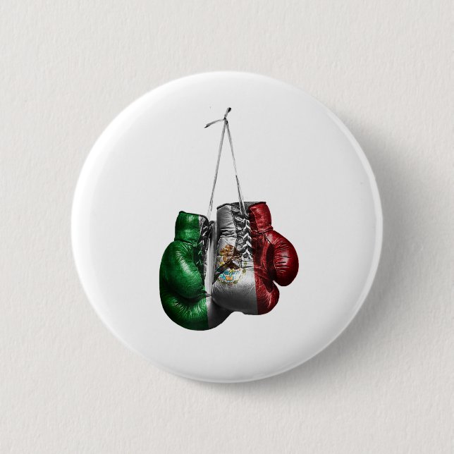 Boxing Gloves T-Shirt - Mexico Vintage flag  Button (Front)