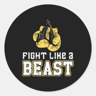 Boxing Gloves Thai Boxing Muay Thai Kickboxing Fig Classic Round Sticker