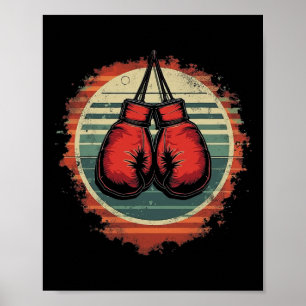 Boxing Gloves Vintage Poster