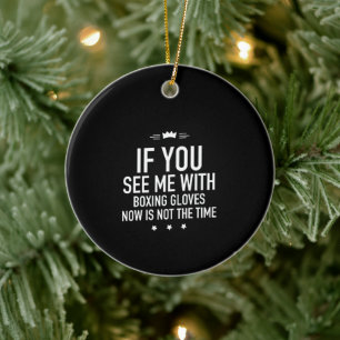 Boxing gloves white ceramic ornament