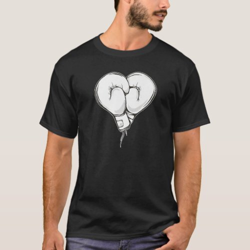 Boxing gloves with heart shape partner for boxers  T_Shirt