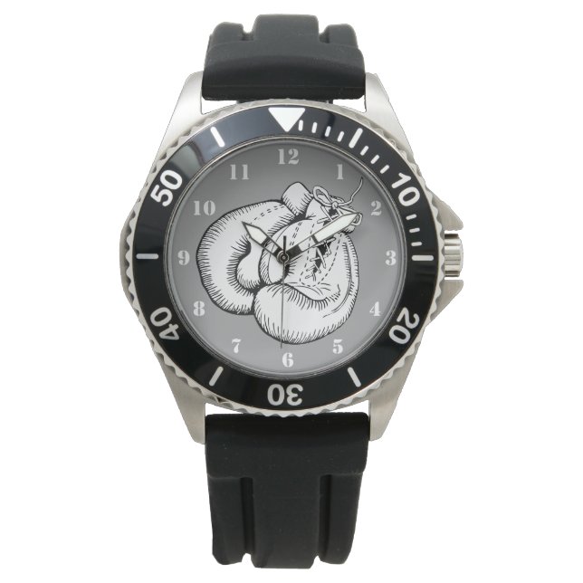 BOXING GLOVES WITH WHITE NUMERALS: SPORTS DESIGN WATCH (Front)