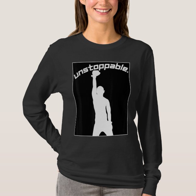 Boxing Graphic Gym Workout Motivation Unstoppable T-Shirt (Front)
