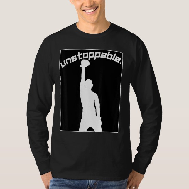 Boxing Graphic Gym Workout Motivation Unstoppable T-Shirt (Front)