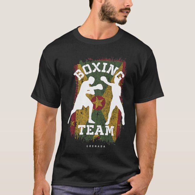 Boxing Grenada Combat Sports Fighter Boxing T-Shirt (Front)