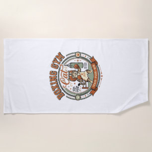 Boxing Gym Cat Boxing Gym Cat Vintage Vector Art S Beach Towel