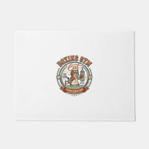 Boxing Gym Cat Boxing Gym Cat Vintage Vector Art S Doormat
