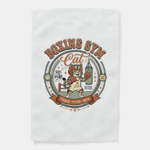 Boxing Gym Cat Boxing Gym Cat Vintage Vector Art S Garden Flag
