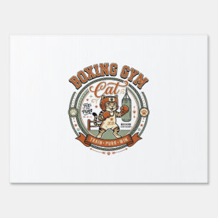 Boxing Gym Cat Boxing Gym Cat Vintage Vector Art S Sign