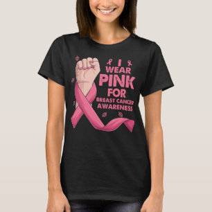 Boxing Hand I Wear Pink For Breast Cancer  T-Shirt
