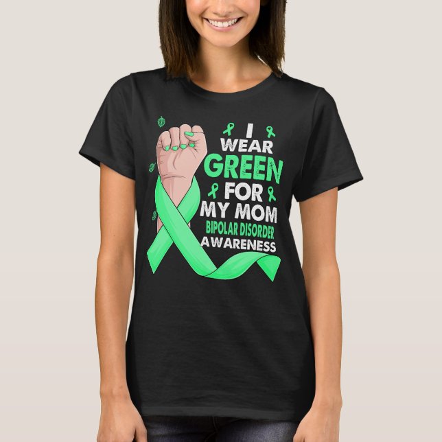 Boxing Hand I Wear Pink For My Mom BIPOLAR  T-Shirt (Front)