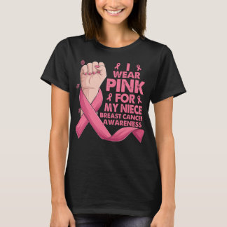 Boxing Hand I Wear Pink For My Niece Breast Cancer T-Shirt