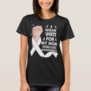 Boxing Hand I Wear White For My Mom INVISIBLE  T-Shirt