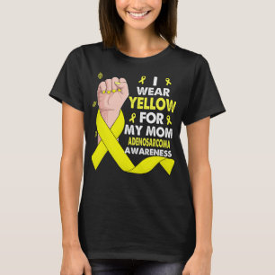 Boxing Hand I Wear Yellow For My Mom ADENOSARCOMA  T-Shirt