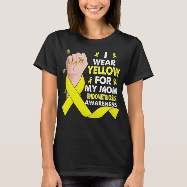Boxing Hand I Wear Yellow For My Mom ENDOMETRIOSIS T-Shirt (Front)