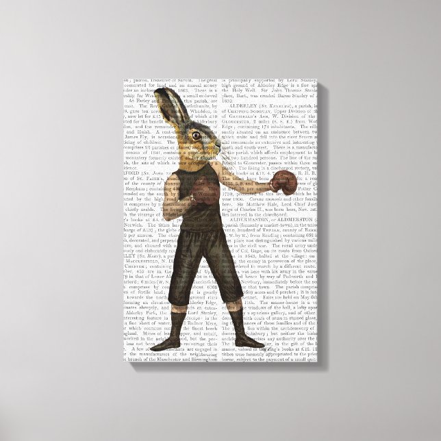 Boxing Hare Canvas Print (Front)