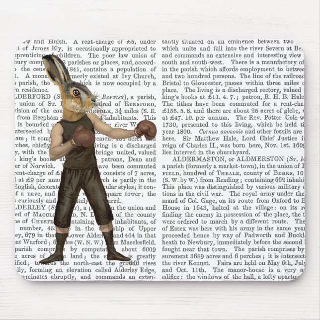 Boxing Hare Mouse Pad (Front)