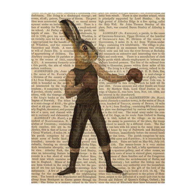 Boxing Hare Wood Wall Art (Front)