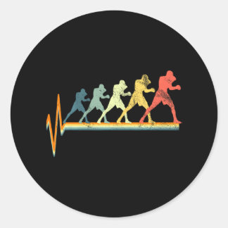 Boxing Heartbeat Boxer Love Classic Round Sticker