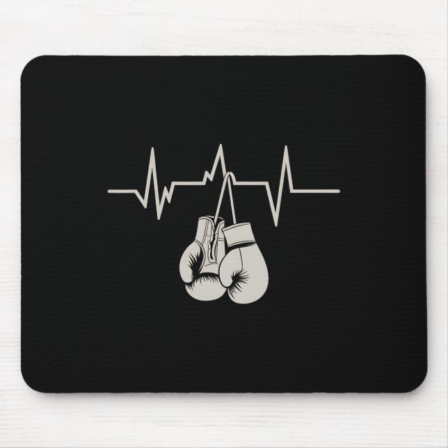 Boxing Heartbeat Boxing Gloves Workout Gym Exercis Mouse Pad (Front)
