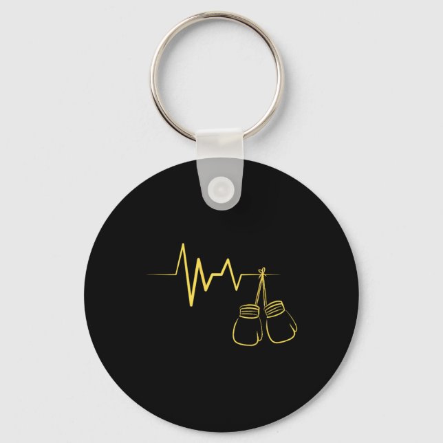 Boxing Heartbeat Design Cute Boxing Lover Boxer  Keychain (Front)