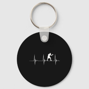 Boxing Heartbeat Ekg Pulse Boxer Boxing Gloves Kic Keychain