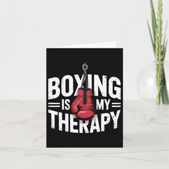Boxing Is My Therapy Funny Fighter Gloves Punching Card (Front)