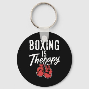 Boxing Is Therapy Sport Fighting Boxer Present For Keychain