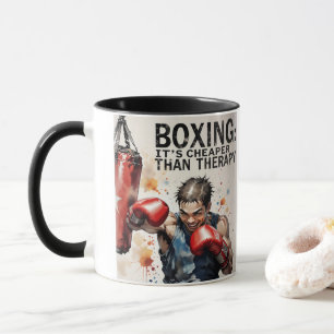 “Boxing – It’s Cheaper Than Therapy Mug” Mug