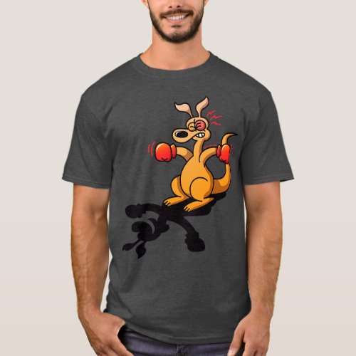 Boxing kangaroo attacked by his own shadow T_Shirt