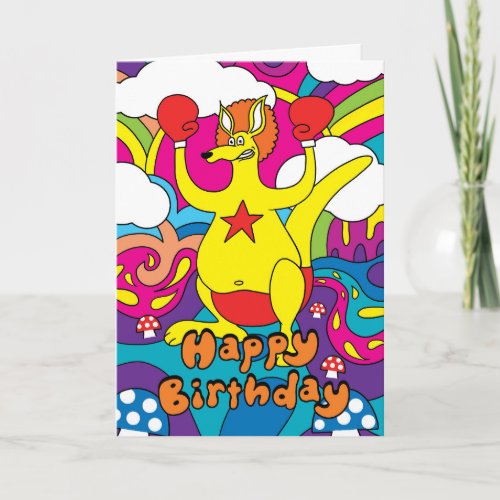 Boxing Kangaroo Birthday Card