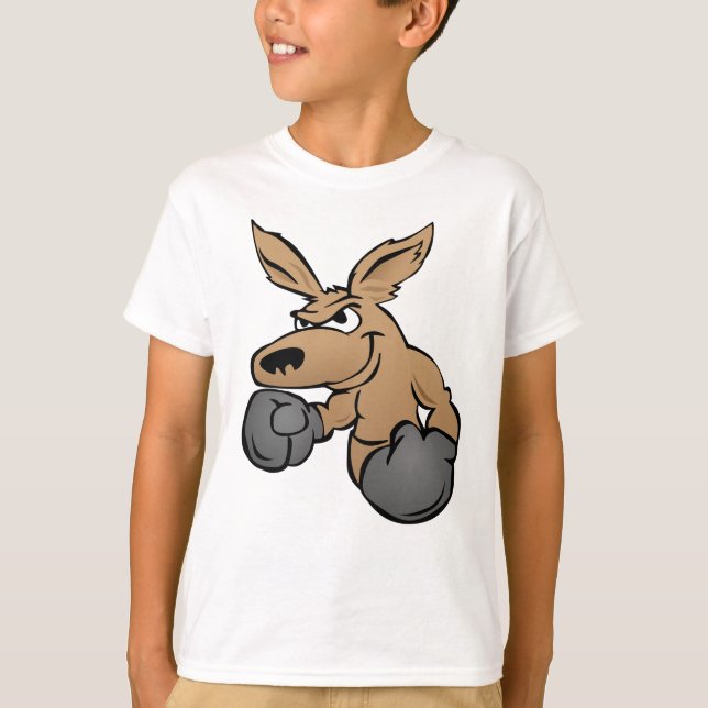 Boxing Kangaroo Cartoon T-Shirt (Front)