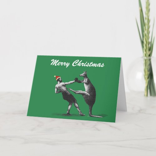 boxing kangaroo christmas holiday card