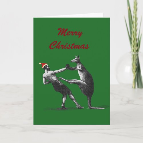 boxing kangaroo christmas holiday card