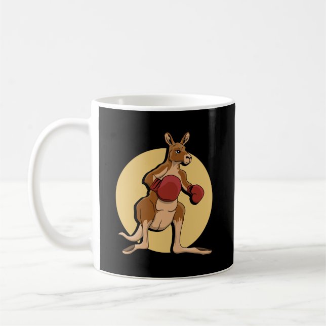 Boxing Kangaroo Coffee Mug (Left)