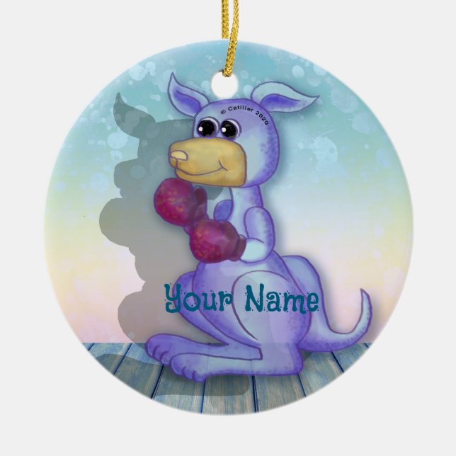 Boxing Kangaroo ornament  (Front)