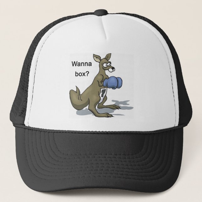 Boxing Kangaroo Trucker Hat (Front)