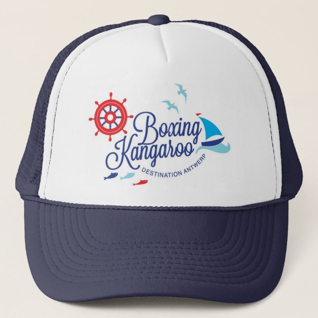 Boxing Kangaroo Trucker Hat (Front)