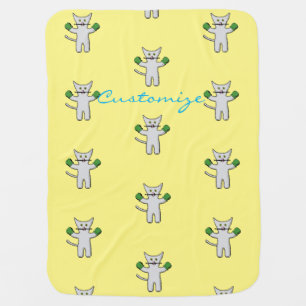 Boxing Kitten with Mittens Thunder_Cove Baby Blanket
