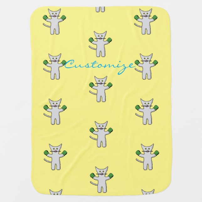 Boxing Kitten with Mittens Thunder_Cove Baby Blanket (Front)