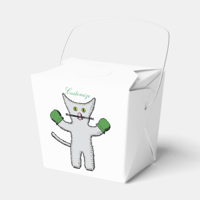 Boxing Kitten with Mittens Thunder_Cove Favor Boxes (Front Side)