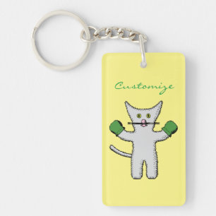 Boxing Kitten with Mittens Thunder_Cove Keychain