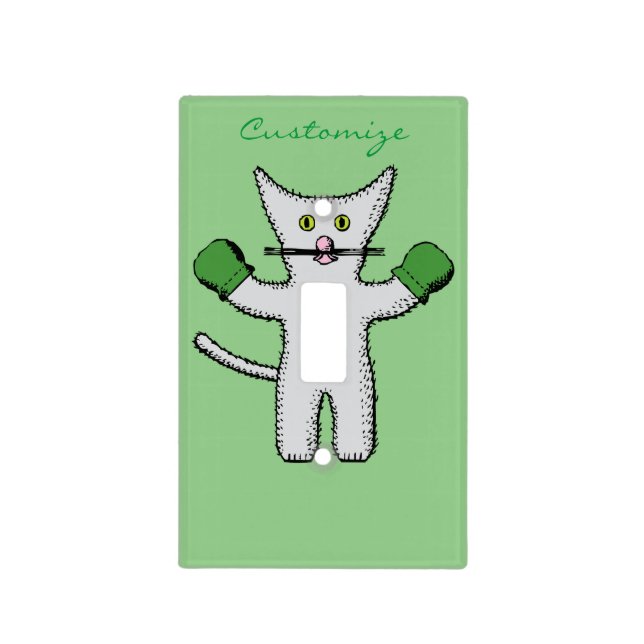 Boxing Kitten with Mittens Thunder_Cove Light Switch Cover (Front)