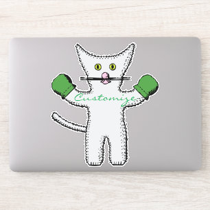 Boxing Kitten with Mittens Thunder_Cove Sticker