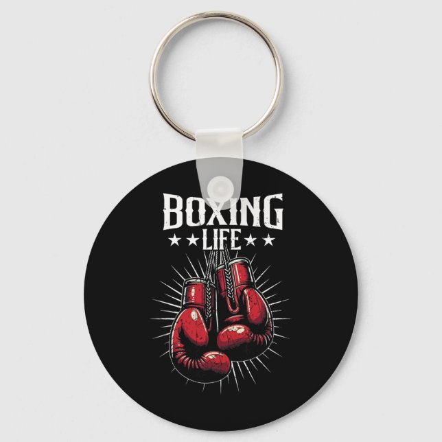 Boxing Life Kickboxing Lovers Kickboxer Profession Keychain (Front)