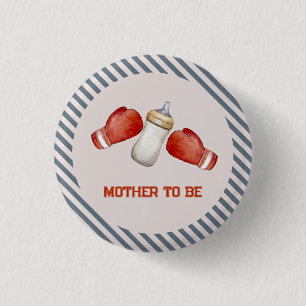 Boxing Little Champion Mother To Be Baby Shower Button