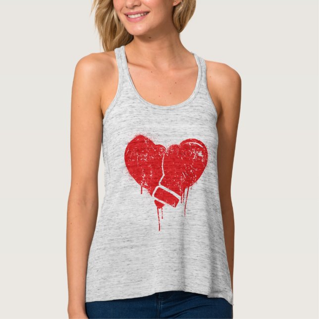 Boxing love gloves heart tank top (Front)