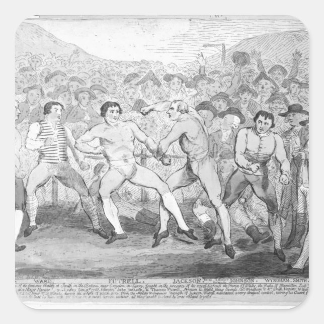 Boxing match between Thomas Futrell & John Square Sticker (Front)